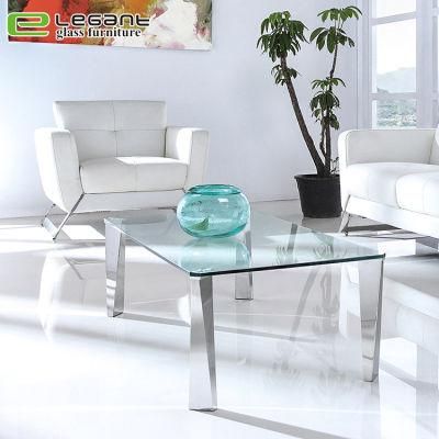 Irregular Shape Stainless Steel Glass Coffee Table