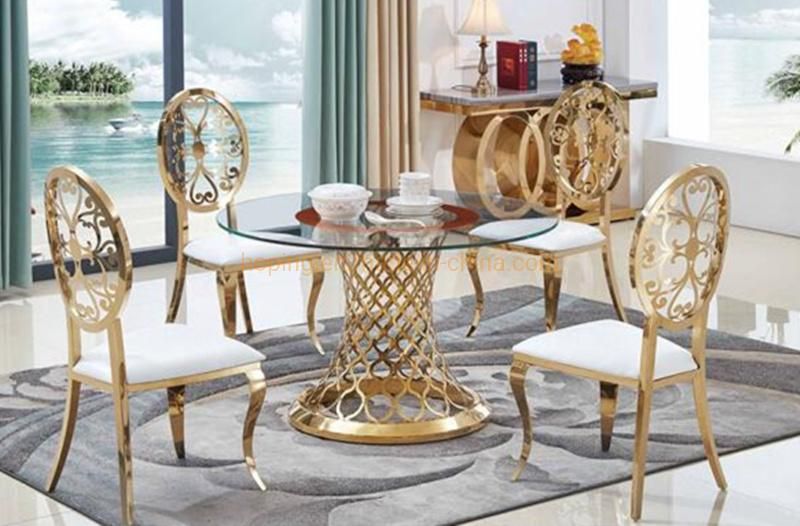 Dining Table Fashion Modern Hotel Artist Yellow Glass Brushed Brass Round Coffee Shop Side Table