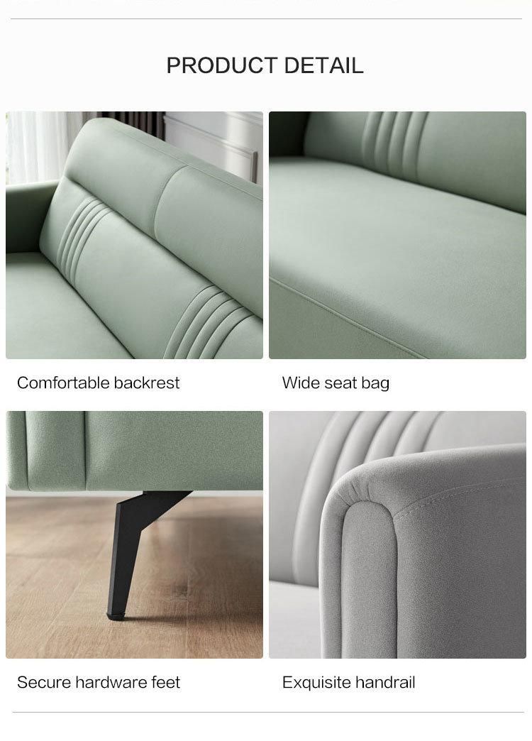 Linsy European Luxury Living Room Green Gray Comfortable Fabric Corner Sofa Couch S333