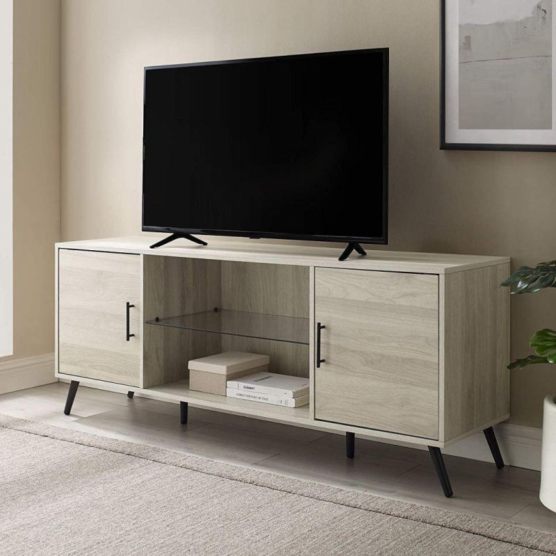 Modern Two Toned Grey Oak Finished Faux Wood TV Stand