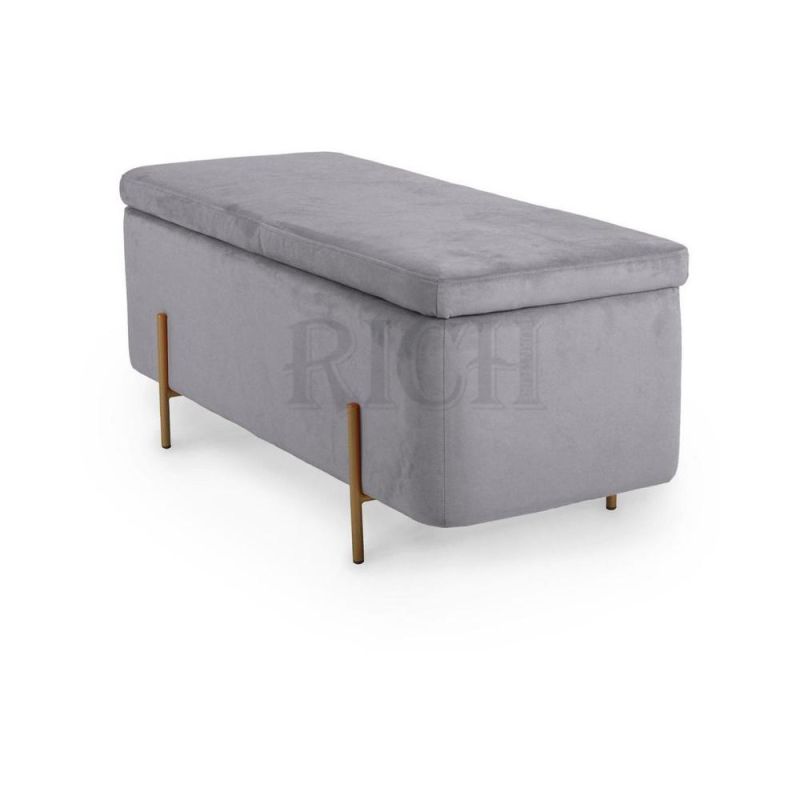 Home Furniture Rectangular Long Ottoman Stool Shoe Storage Box Ottoman Bedroom Storage Stool