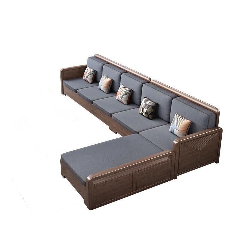 Modern Minimalist Living Room Storage Wooden Furniture Walnut Sofa