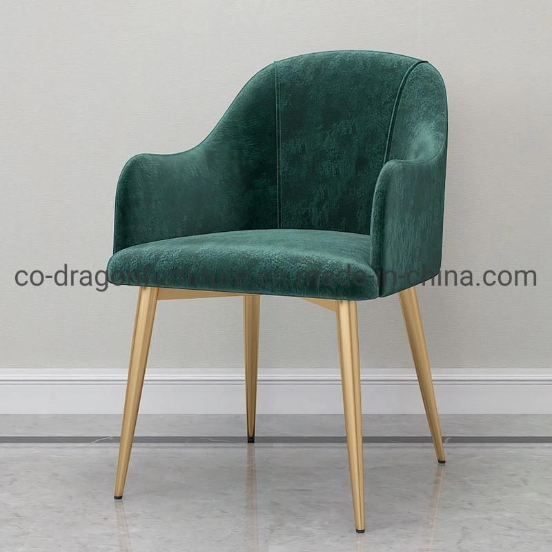 High Quality Modern Home Furniture Metal Leg Fabric Dining Chair