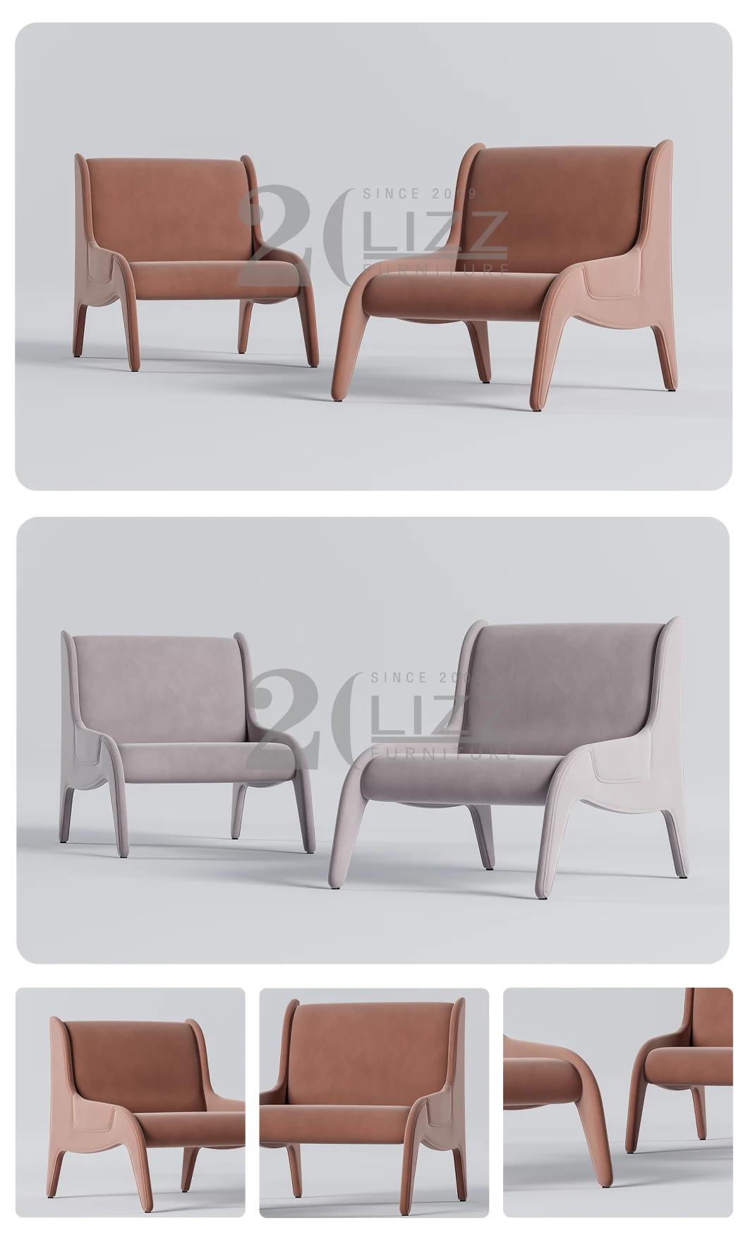 Wholesale Hot Selling Modern Room Furniture European Style Living Room Fabric Single Chair with Metal Leg