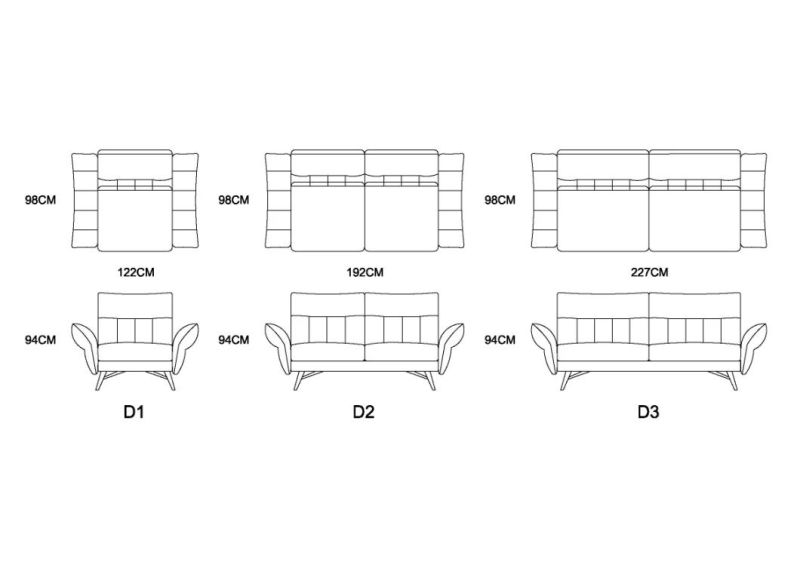 Villa Hotel Apartment Furniture Brown Fabric Modern Living Room Lobby Sofa Bedroom 1 2 3 Sectional Sofa with Armrest