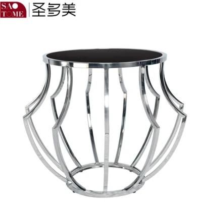 Modern Popular and Practical Living Room Furniture Stainless Steel Glass End Table