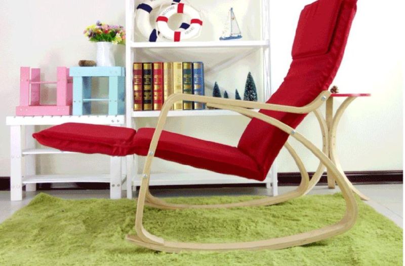 Living Room Beauty Chair Fashion Bentwood Plywood Leisure Rocking Cushion Chair