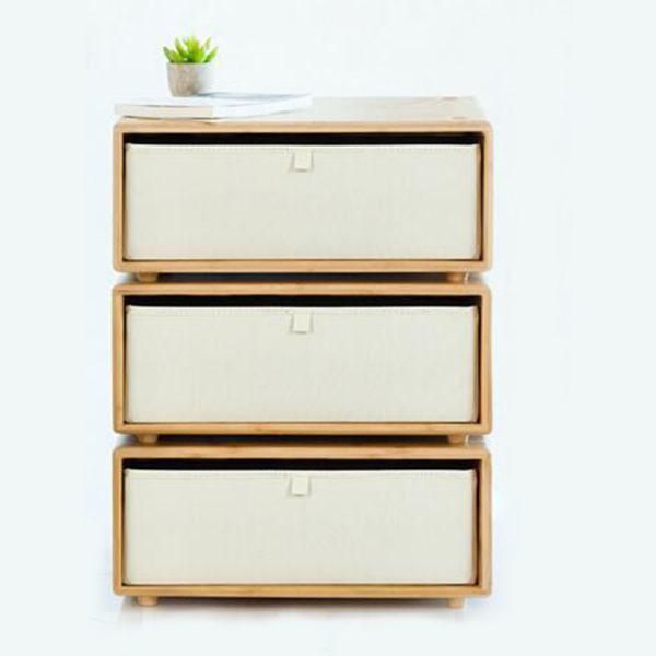 Multi-Layer Drawer Bamboo Storage Cabinet for Living Room