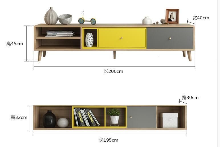 Living Room Wooden Coffee Table Modern TV Stand