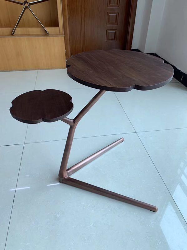 Luxury Tree Shape Designer 2 Top Aluminum Side Coffee Table