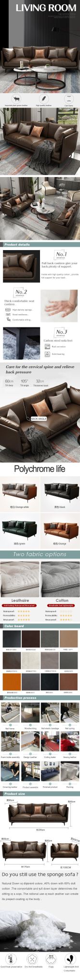 Newest Design Modern Living Room Furniture Set Sectional Leather Sofa