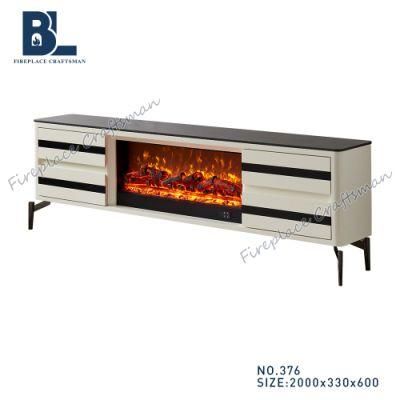 Simple Media Table Cabinet Indoor Furniture Electric Fireplace TV Stand with Insert for Home/Livingroom/Bedroom Decoration