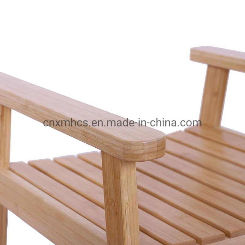 Bamboo Shower Chair for Adults Bathroom Bench SPA Stool Wood Bath Seat Indoor & Outdoor Use