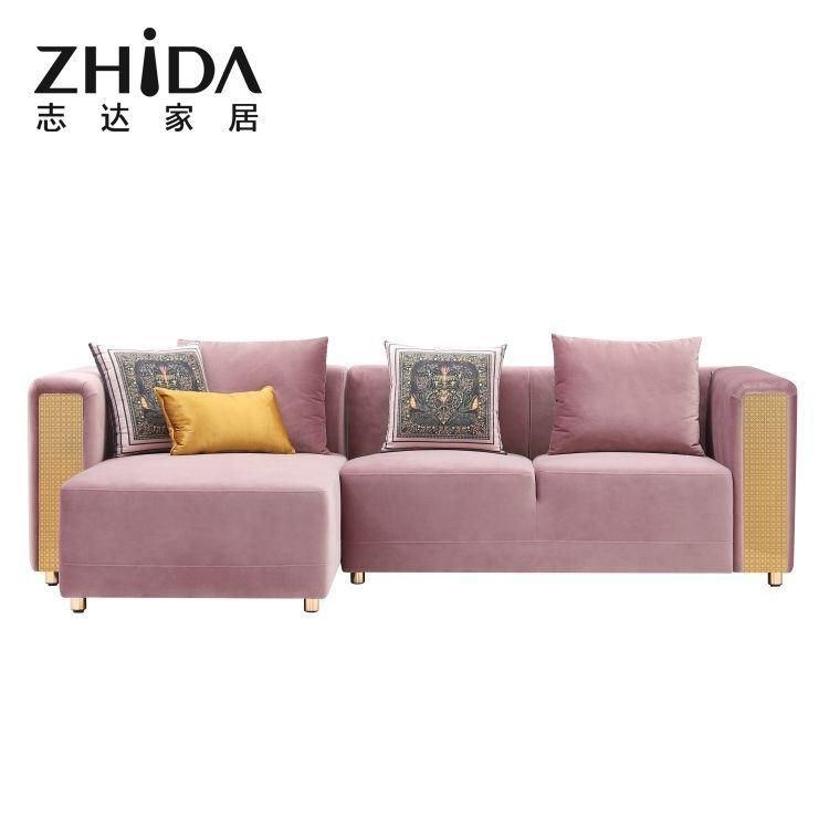 High-End Italian New Luxury Style Sofa Comfort Villa Sofa Couc L Shape U Shape Stainless Steel Sectional Sofas