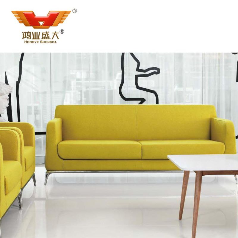 Fashion Simple Design Wooden Modern Leather Office Sofa