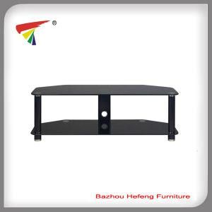 Solid Quality Black Tempered Glass TV Stand (TV027)