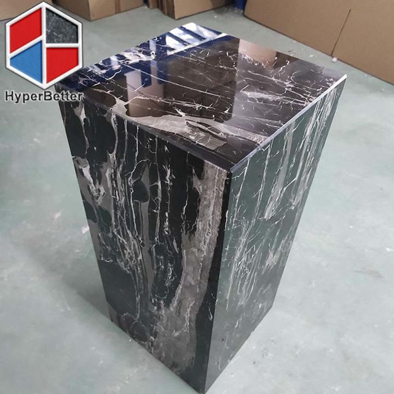 Silver Portoro Marble Plinth Tables