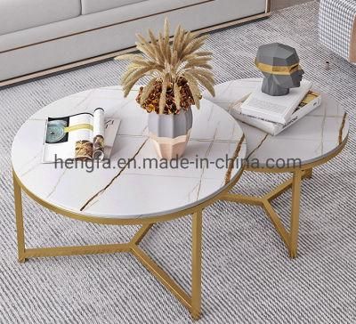 Modern Metal Frame Living Room Marble Side Tea Table