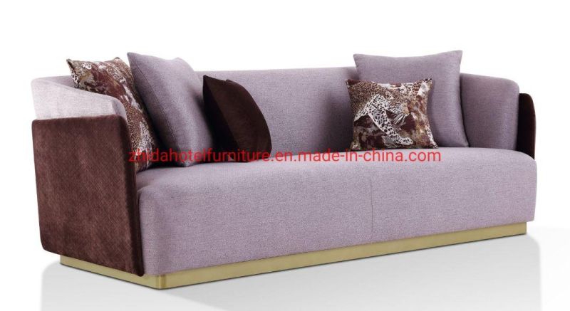 Contemporary Style Metal Living Room Furniture Classic Stainless Steel Sofa