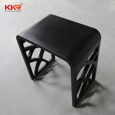 Modern Bathroom Stool Solid Surface Stone Resin Black Shower Stools