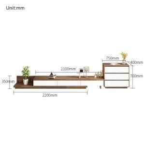 Modern Simple Adjustable Width 2.2m Wooden TV Stand Cabinet with Side Cabinet TV Stand Furniture Living Room