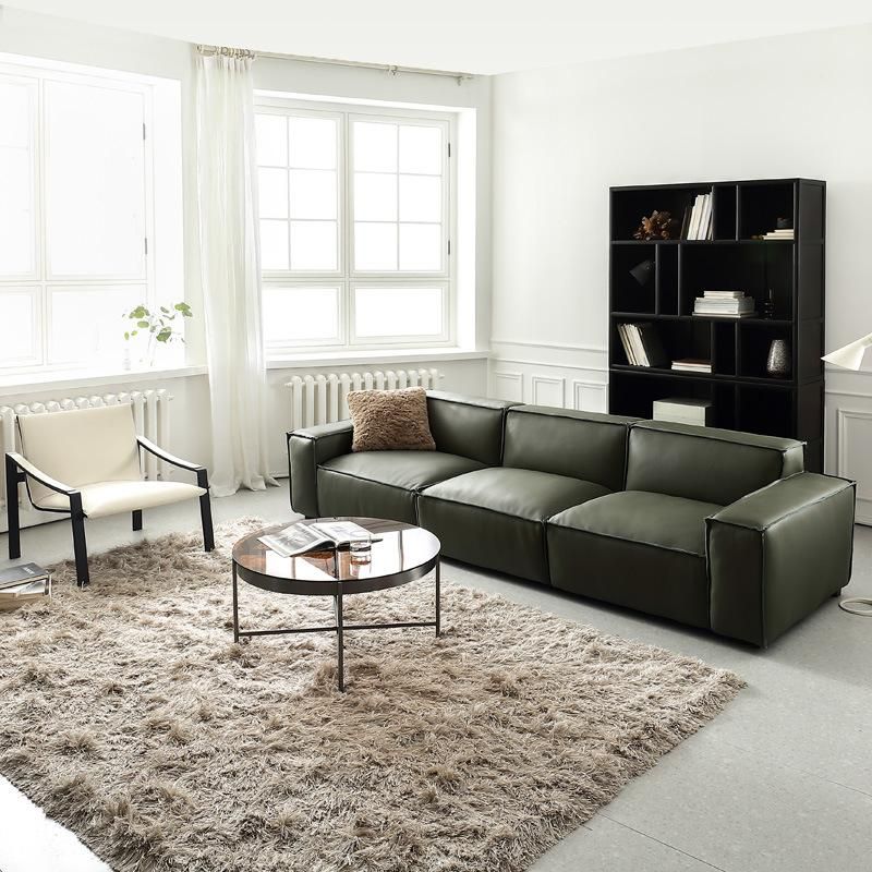 Scandinavian Style Simple Designer Living Room Leather Sofa Set