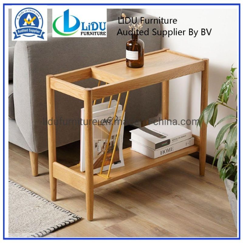 Side Table Coffee Table with Shelves Table for 4 People