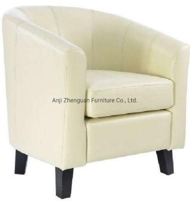 Hot Selling Leather Tub Wood Leisure Lounge Chair with Armrest (ZG19-001)