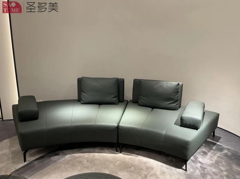 Modern Leisure Genuine Leather with Solid Wood Sofa