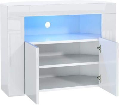 White TV Stand Furniture Modern TV Stand Two Drawers TV Stand