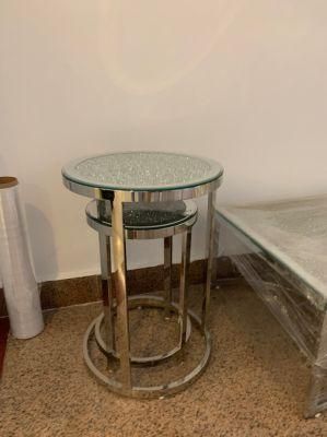 Environmental Protection Compact Side Table with Stainless Steel Legs