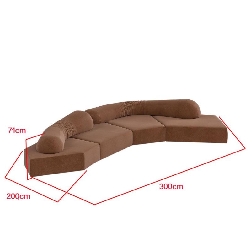 European Style Modern Fabric Sofa Set with Wooden Legs Luxury Sectional 3 Seater Velvet Couch