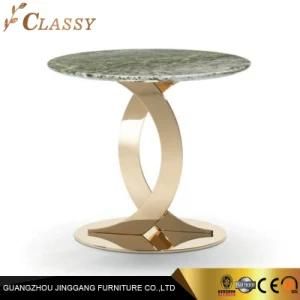 Marble Home End Table Metal Living Room Side Furniture Table