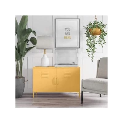 Modern Furniture Yellow Small Size Metal TV Stand for Apartment