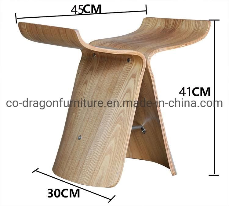 Hot Selling Modern Wooden Furniture Walnut Leisure Butterfly Garden Stool