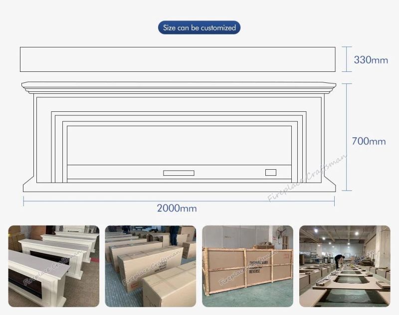 Home Appliances Modern Decorative Fireplace Livingroom Furniture Solid Wooden Base MDF Media Table TV Stand with LED Light in Hotel Bedroom Furniture Sets