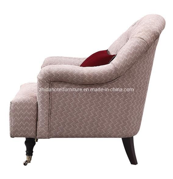 Living Room Furniture Modern Solid Wood Hotel Lobby Accent Low Back Chair