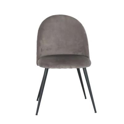 Promotional Price Velvet Dining Chair Popular Family Living Room Chair in Grey