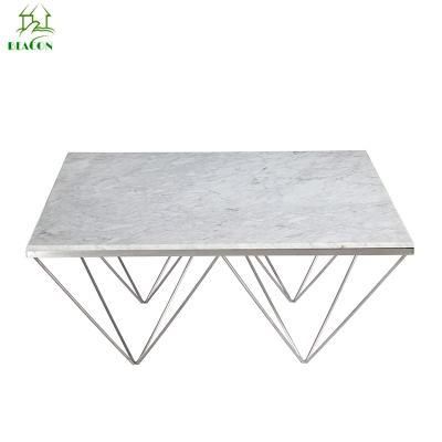 Restaurant Marble Steel Legs Coffee Tea Table