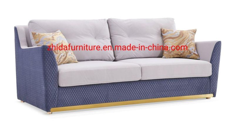 Zhida Foshan Luxury Home Furniture Wholesale Villa Living Room Sofa Set 1 2 3 Seater Sectional Fabric Velvet Sofa Couch for Hotel Project