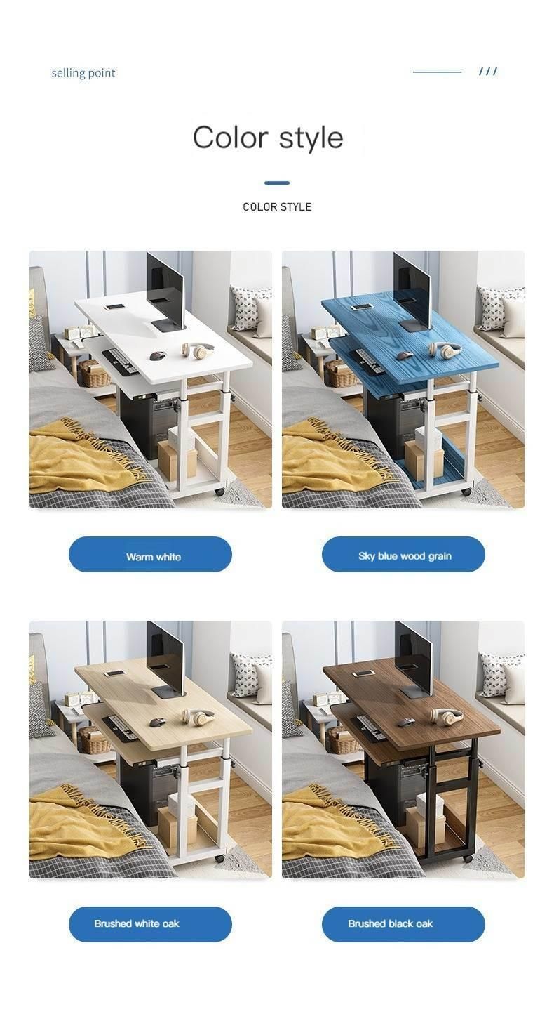 Bedside Table Movable Simple Small Computer Table for Bedroom Laptop Desk Simple Table with Wheels