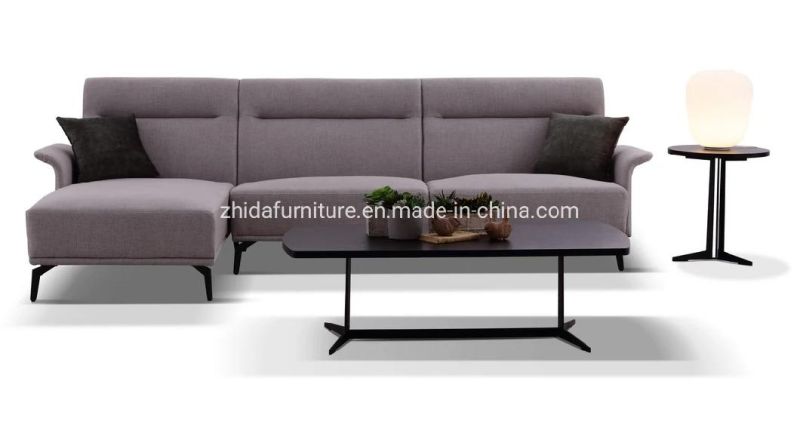 Living Room Furniture Family Modern Fabric Long L Shape Sofa