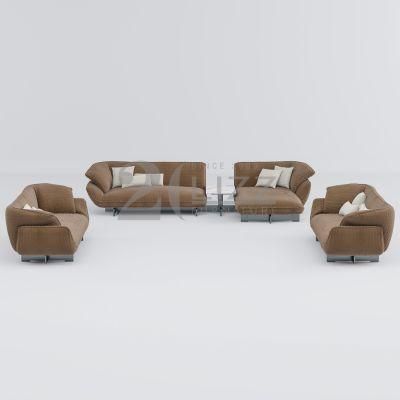 Modern Nordic Simple Design Sectional Home Fabric Sofa Furniture with Stainless Steel Feet