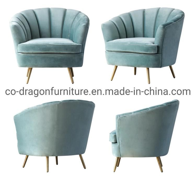 Modern Design Home Furniture Single Sofa Chair with Blue Fabric