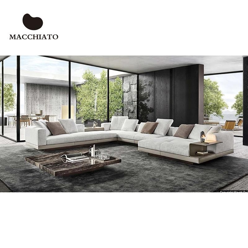 Living Room Furniture Italian Modern Design Sectional L Shape Fabric Sofa