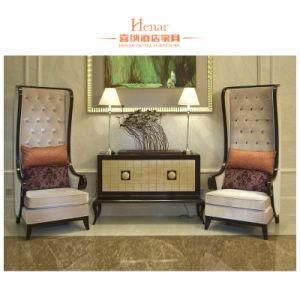 Linen Fabric Wingback Chair Modern Accent Sofa for Hotel Lobby