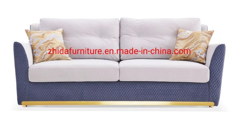 Zhida Foshan Luxury Home Furniture Wholesale Villa Living Room Sofa Set 1 2 3 Seater Sectional Fabric Velvet Sofa Couch for Hotel Project