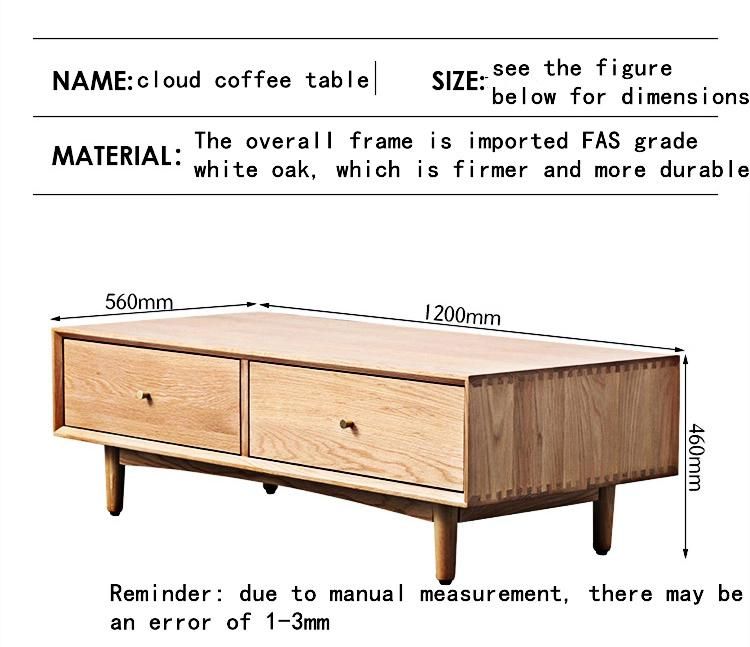 Solid Wood Four-Drawer Tea Table Living Room Furniture