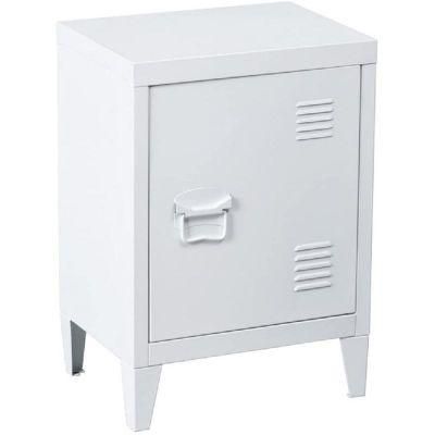 Living Room Fashion Design White Metal Steel Nightstand Storage Cabinet