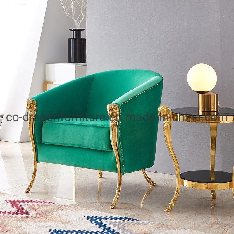 Modern Furniture Luxury Brass Copper Metal Legs Leisure Sofa Chair